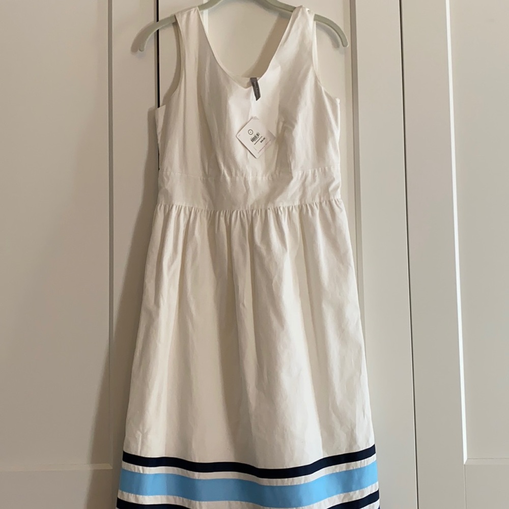 Hanna Andersson White dress with blue detail